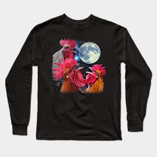 Egg-cellent Chicken The Moon, Stylish Tee for Feathered Friends Long Sleeve T-Shirt